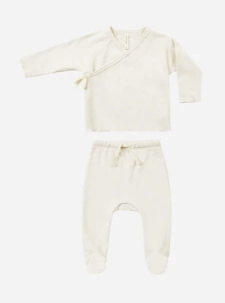 Quincy Mae Wrap Top + Footed Pant Set || Assorted