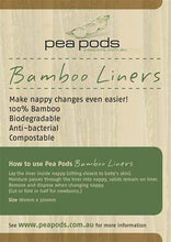 Load image into Gallery viewer, Pea Pods Bamboo Nappy Liners