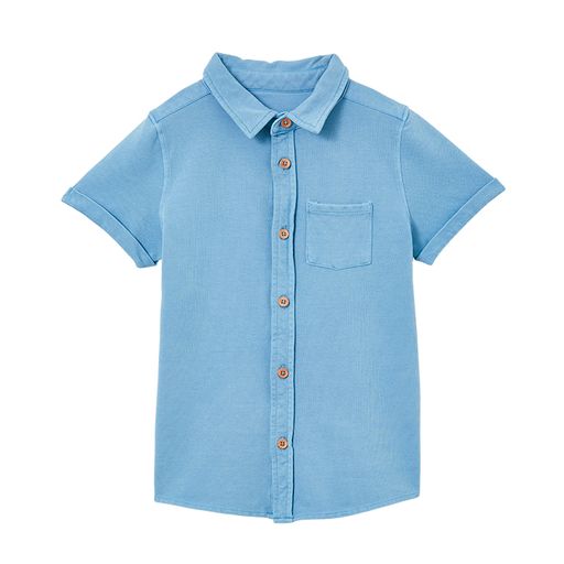 Milky Blue Pique Shirt