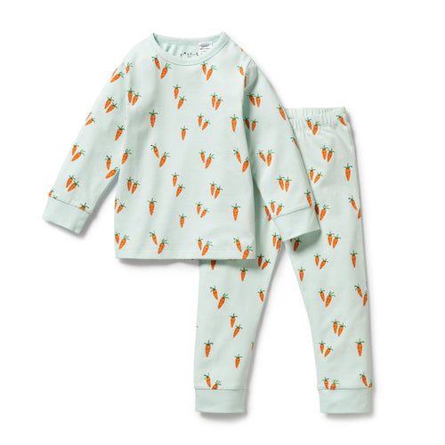 wilson + frenchy Cute Carrots Organic Cotton Sleepwear Set