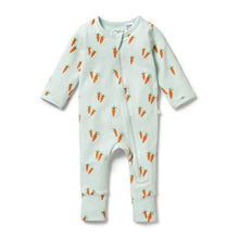 Load image into Gallery viewer, wilson + frenchy Cute Carrots Organic Zipsuit
