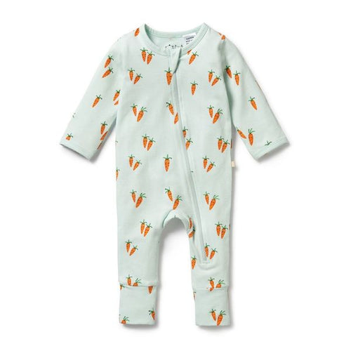 wilson + frenchy Cute Carrots Organic Zipsuit
