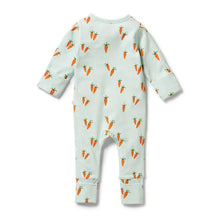 Load image into Gallery viewer, wilson + frenchy Cute Carrots Organic Zipsuit