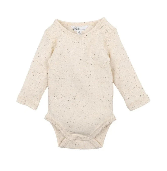 Bébé Latte Speckle Rib Bodysuit