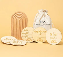 Load image into Gallery viewer, Kiin. Wooden Baby Milestone Discs