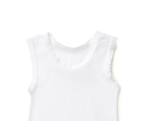 Load image into Gallery viewer, Marquise Lace Trim White Singlet