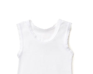 Marquise Lace Trim White Singlet