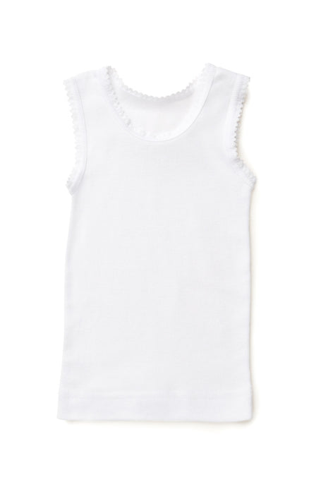 Marquise Lace Trim White Singlet