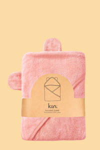 kiin. Bamboo Cotton Hooded Towel - Peony