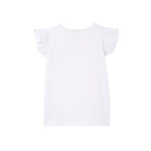 Milky Broderie Frill Tee - White