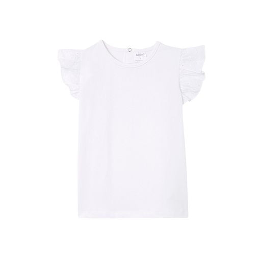 Milky Broderie Frill Tee - White