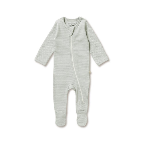 wilson + frenchy Organic Stripe Rib Zipsuit - assorted