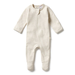 wilson + frenchy Organic Stripe Rib Zipsuit - assorted