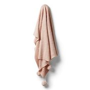 W+F Knitted Spot Jacquard Blanket - Flamingo Oatmeal Fleck