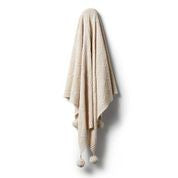 W+F Knitted Cable Blanket - Oatmeal Melange
