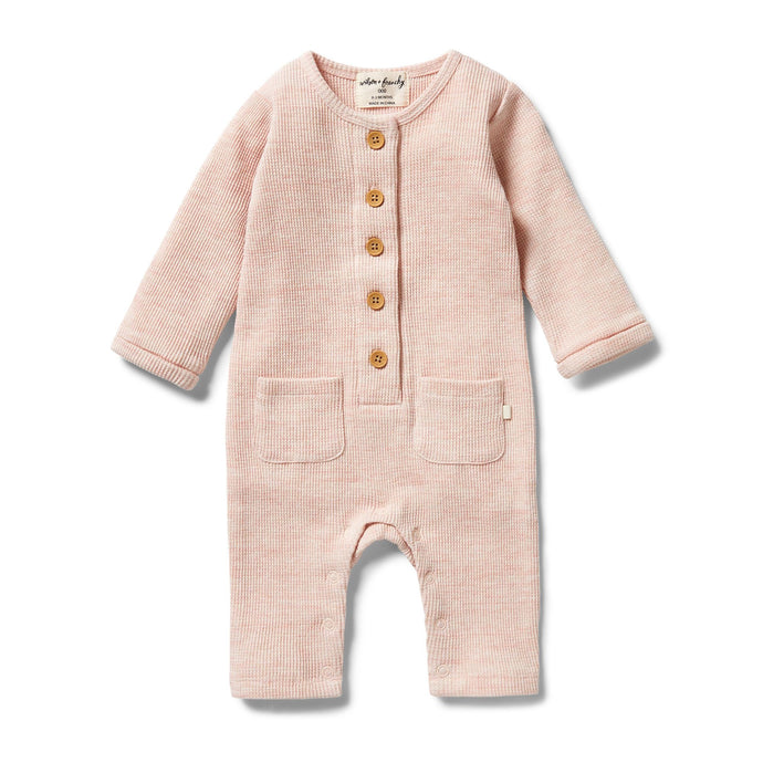 wilson + frenchy Organic Waffle Slouch Growsuit