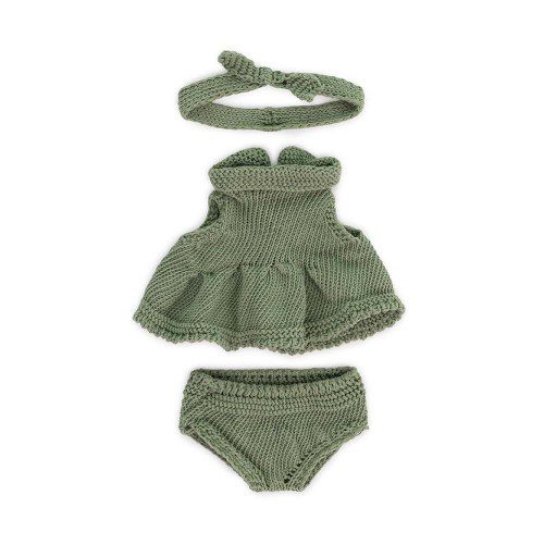 Miniland Doll Clothing Eco Knitted Dress & Headband | 21cm Doll