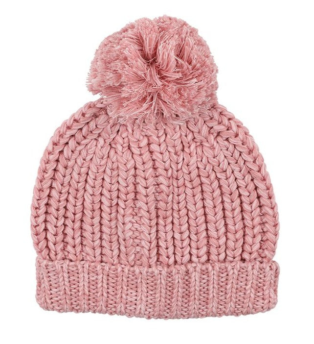 fox & finch Pink Rib Beanie