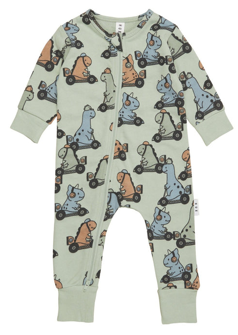 HUXBABY Dino Racer Zip Romper