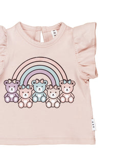 HUXBABY Rainbow Bears Frill T-Shirt