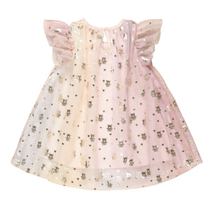 HUXBABY Angel Bear Flutter Sleeve Dress