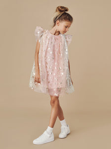 HUXBABY Angel Bear Flutter Sleeve Dress