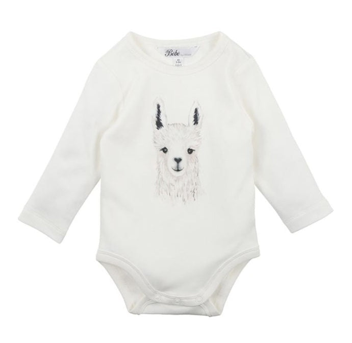 Bébé Llama Face Bodysuit