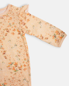 May Gibbs Scout Frill Onsie - Peach Floral