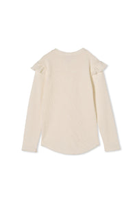 Milky Off White Rib Henley Top