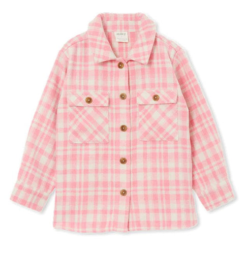 Milky Pink Check Overshirt