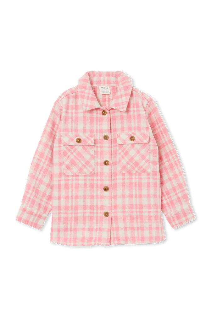 Milky Pink Check Overshirt