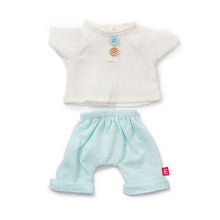 Load image into Gallery viewer, Miniland Doll Clothes - Sea Coloured T-Shirt &amp; Pants Set | 38cm Doll