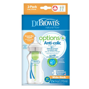 Dr Brown's Wide Neck Options+ Anti Colic Vented Bottles - 2 pack