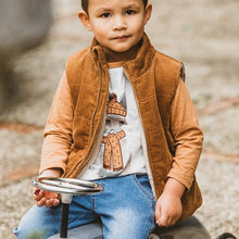 Load image into Gallery viewer, fox &amp; finch Wallaby Cord Puffa Vest - Caramel