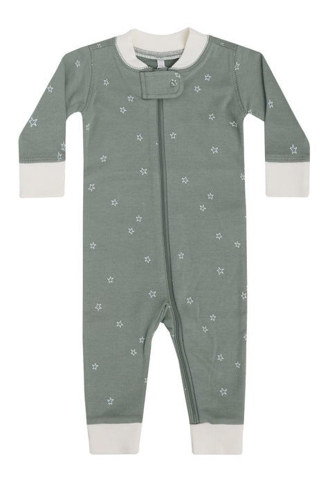 Quincy Mae Zip Long Sleeve Sleeper - Sea Green