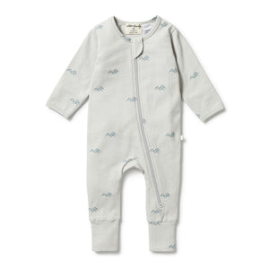 wilson + frenchy Organic Rib Zipsuit - assorted