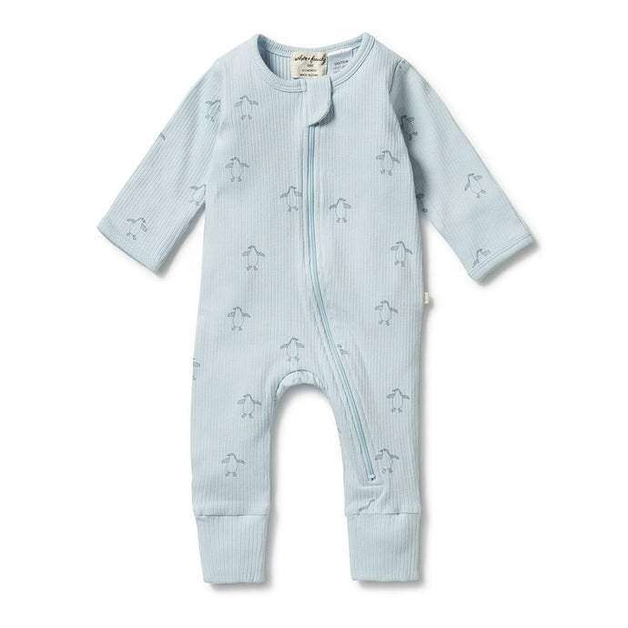 wilson + frenchy Organic Rib Zipsuit - assorted