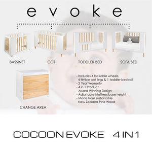 Cocoon Evoke 4 in 1 PLUS changer/chest CLICK & COLLECT ONLY - www.bebebits.com.au