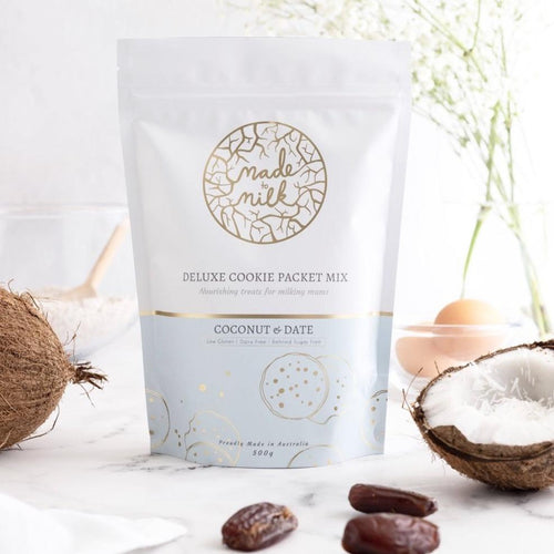 Made To Milk - Deluxe Lactation Cookie Packet Mix - Coconut & Date - Low Gluten | Dairy Free | Refined Sugar Free