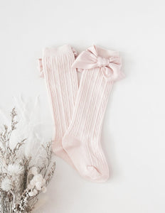 Karibou Chloe Luxe Cable Knit Socks With Bows
