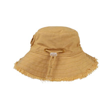 Load image into Gallery viewer, Bébé Mustard Linen Sun Hat