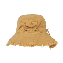 Load image into Gallery viewer, Bébé Mustard Linen Sun Hat