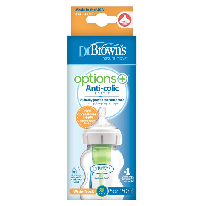 Dr Brown's Wide Neck Options+ Anti Colic Bottles - assorted sizes