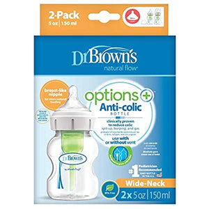 Dr Brown's Wide Neck Options+ Anti Colic Vented Bottles - 2 pack