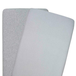 Living Textiles 2 Pack Cotton Jersey Bassinet Fitted Sheet - Grey/Grey Stripe - www.bebebits.com.au