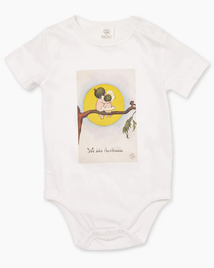 Walnut - May Gibbs Sparrow Onesie