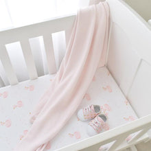 Load image into Gallery viewer, Living Textiles 2 Pack Cotton Jersey Bassinet Fitted Sheet - Swan Princess/Pink Stripe - www.bebebits.com.au